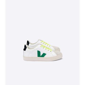 Veja ESPLAR LEATHER Tornacipő Gyerek White/Green/Black | HU 820NWY